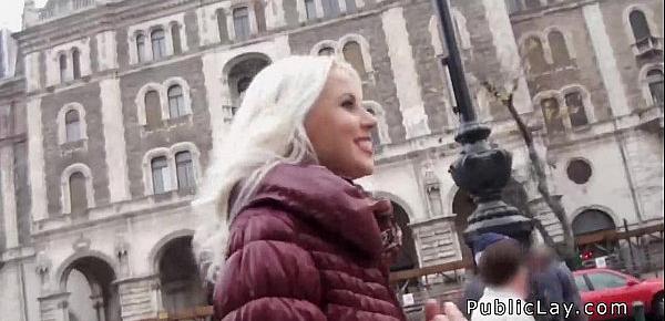  Public pick up ends with blonde babe fucking